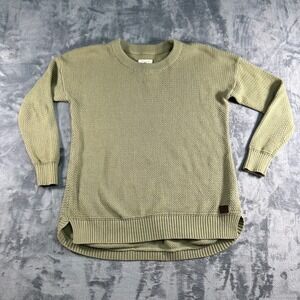 Rip Curl Textured Knit Pullover Sweater Khaki Green Long‎ Sleeve Women Size M